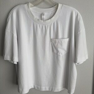Fabletics White Cotton T-Shirt w. Pocket